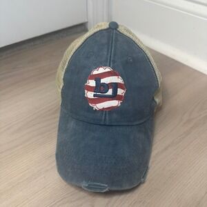BJ Distressed Denim Trucker Hat American Flag‎ Patch Baseball Cap Unisex
